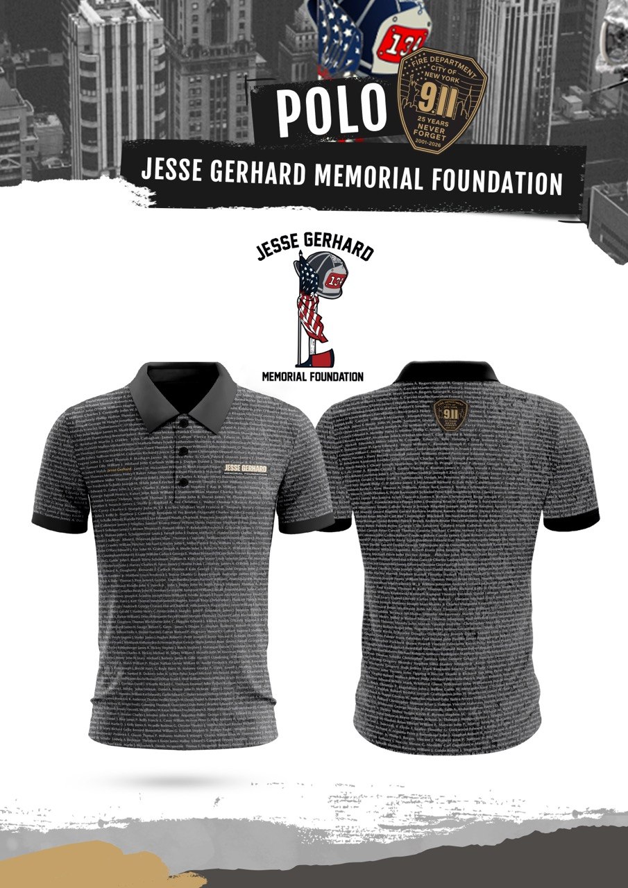 Jesse Gerhard 2026 FDNY Memorial Polo — front and back views